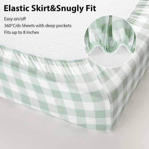3 Pack 52x28 Baby Crib Sheets for Boys and Girls, Fitted Crib Sheets Neutral for Standard Crib and Toddler Mattresses
