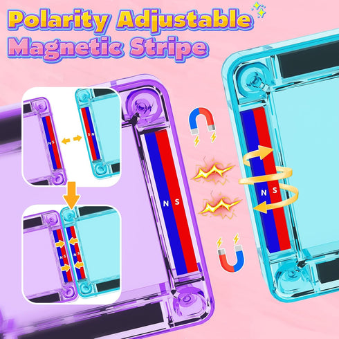 ORZbb Set 3+ Mini Magnetic Tiles Toddler Travel Essentials with Case, Magnetic Blocks Building Montessori Educational