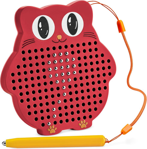 Magnetic Drawing Board for Kids & Toddlers, Travel Toy with Beads and Magnet Stylus Pen for Car Rides