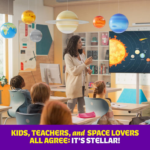 5-7 6-8 8-12 Dan&Darci Inflatable Solar System Planets for Kids - Science Toys - Boys Room Decor Ceiling - Space