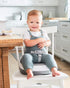 Sleek Grey/White Booster Seat for Dining Tables