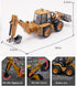 1:50 Gemini&Genius Backhoe Loader Toy for Kids, Heavy Duty Wheeled Excavator Loader Construction Vehicle Toys Scale