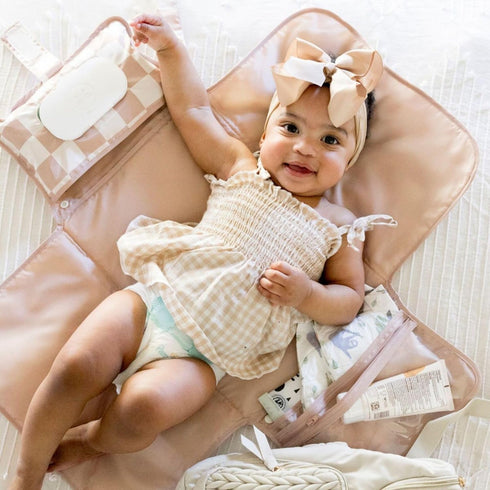 Tiny Twinkle Portable Diaper Changing Pad | Waterproof, Wipeable & Compact Baby Changing Pad for Travel | Smart Wipes