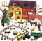 Peagprav Farm Animals Figurines Toys -140 pcs Toy Set Barn Toy Horse