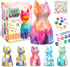 HAPMARS Paint Your Own Cat Lamp Kit - 2pcs DIY Geometric Cat Art Craft Painting Kits for Kids Ages 4-12