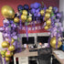 Set, 60Pcs 12 Inch Pastel Purple Gold Balloons Light Macaron Metallic Dark Purple Lavender Balloon with Gold Confetti
