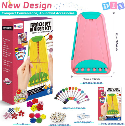 8-12, 28 6 7 8 9 10 11 12 Friendship Bracelet Making Kit for Girls Ages Kids Jewelry Making Kit with Pre-Cut Threads