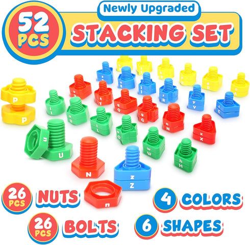 Letters Learning Matching Game - Fine Motor Skills Toy Set for Toddlers with 26 Alphabet Learning Toys