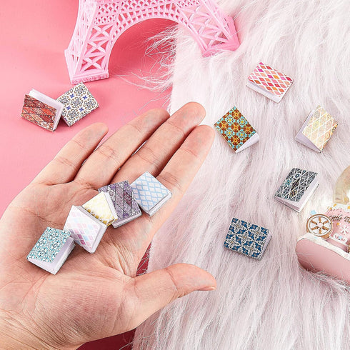 24 Pieces 1:12 Scale Miniatures Dollhouse Books, Assorted Mini Books for Dollhouse Decoration Accessories