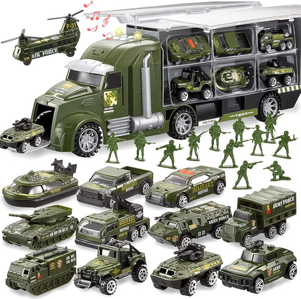 JOYIN 25 in 1 Military Kids Truck Toys for Age 3+, Toddler