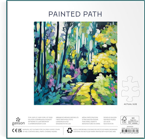 Galison Painted Path – Clair Bremner 500 Piece Puzzle Featuring Greenery Over A Forest Path