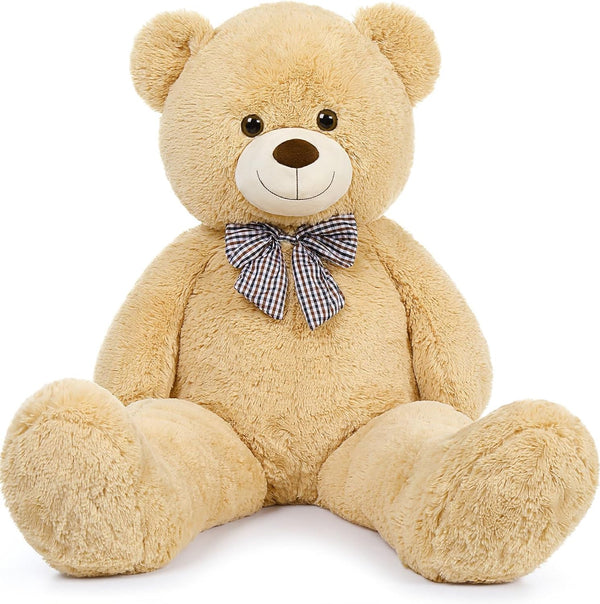 MorisMos Giant Teddy Bear Stuffed Animal 4FT, Large Brown Plush for Kids, Girlfriend Gift
