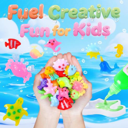 Albxiu 4-8-12, 22 22 3+ Aibxiu Magic Water Elf Toy Kit, Crafts for Kids Ages Aqua Fairy Water Gel with Gels, Sea