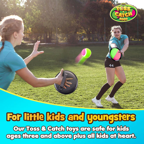 YoYa Toys Toss and Catch Ball Game Set - Outdoor Sports Activities for Kids Ages 4-12, 2 Paddles & 2 Sticky Balls