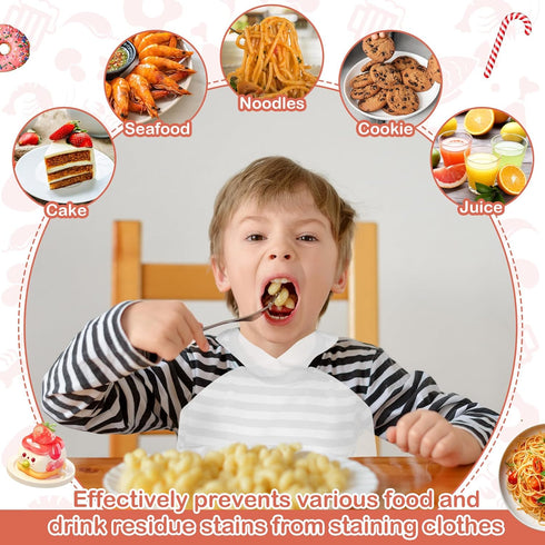 Skicuff 500 11" 15.75" Pcs Disposable Plastic Bibs Bulk for Kids x Children Eating Bibs with Crumb Catcher for Toddlers