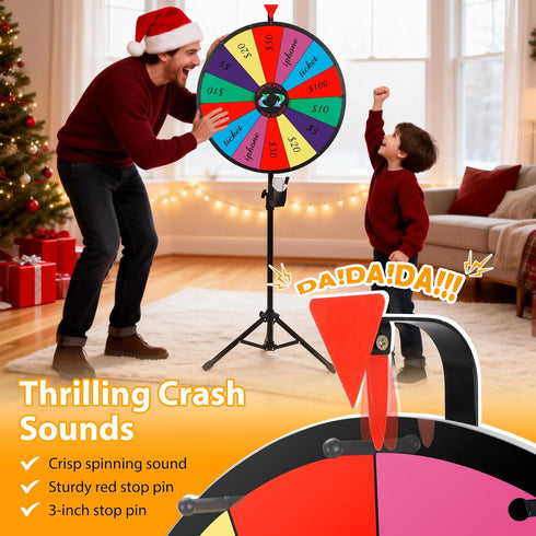 24 Inches 14 Nova Microdermabrasion Color Prize Wheel - Spinning Wheel with Adjustable Folding Tripod Floor Stand - Dry