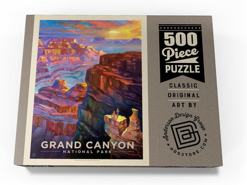 MyPuzzle Grand Canyon National Park: Sunset, Vintage Poster - Premium 500 Piece Jigsaw Puzzle for Adults