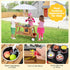 Playset Costzon Mud Kitchen with Removable Umbrella, Wooden Play Kitchen with Wheels, Sink, Accessories, Toddler