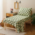 Set Set Set 4 (1 1 1 1 Luxlovery Toddler Comforter Checkered Plaid Green White Kids Boho Bedding Bed for Dorm Pieces