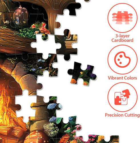 BraniacBits 300 300 20.5*15 inch Pieces Puzzle for Adults | Mushroom Cat Flower Puzzle Recycled Cardboard Large Piece