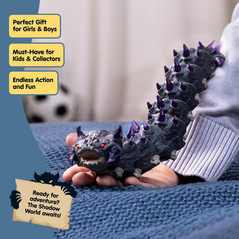 10 7+ 70830 schleich Eldrador Creatures - Shadow Worm Action Figure with Movable Body - Spiked Bug Monster Toy