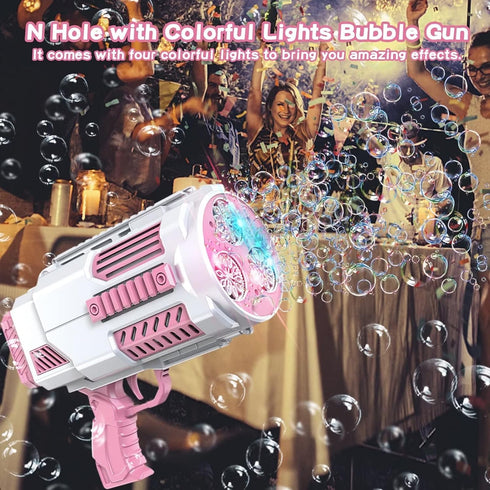 Bubble Machine Automatic Bubble Gun, Summer Beach Bubbles Blower for Kids Age 3-12, Birthday Wedding Party Favors Gifts
