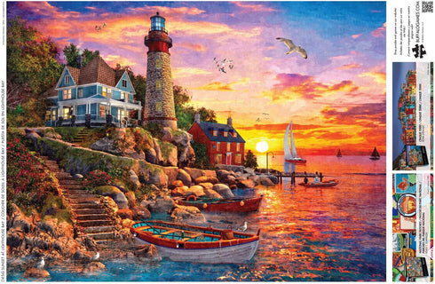 Sunset 1000 26.75 19.75 Buffalo Games - Dominic Davison - at Lighthouse Bay - Piece Jigsaw Puzzle for Adults