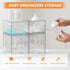 4 Pack Countertop Baby Bottle Organizer, Bottle Storage Organizer Baby with Labels, Clear Stackable Storage Drawers