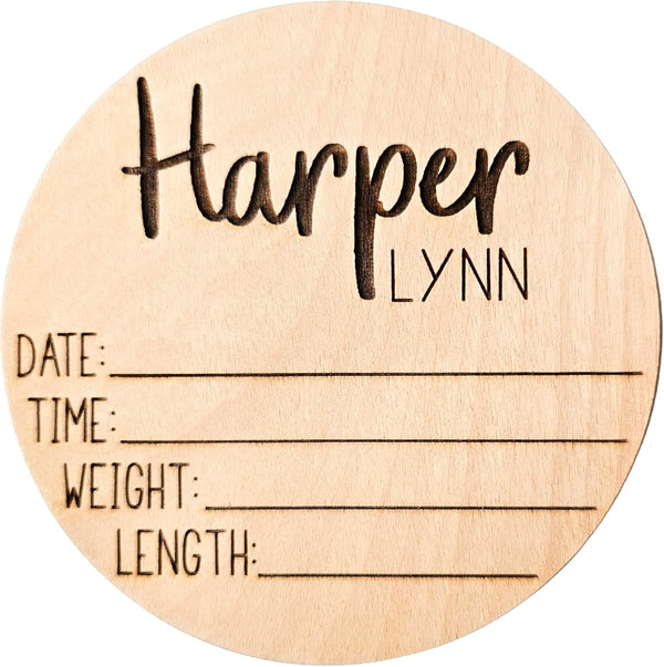Personalized Name Sign, Birth Announcement Sign for Hospital, newborn essentials, Keepsake Baby