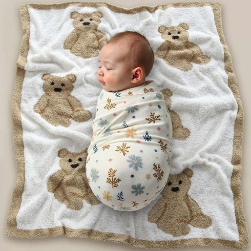 Cozy 31x40 Inches, LifeTree Plush Baby Blanket - Soft Fuzzy Swaddle & Receiving Blanket for Toddler Nursery, Crib