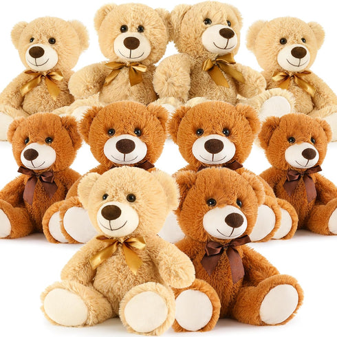 MorisMos 10 Packs Bulk Teddy Bears - Soft Small Plush for Baby Shower Centerpieces