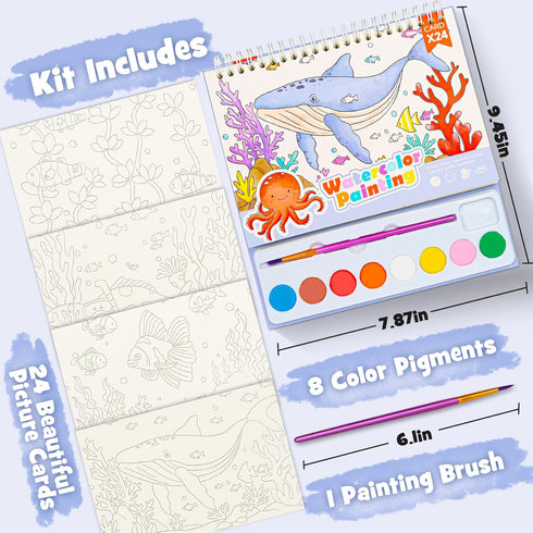 Set, 3-5 Paint with Water Books for Kids, Watercolor Coloring Book Mess Free Watercolor Painting Arts and Crafts Water