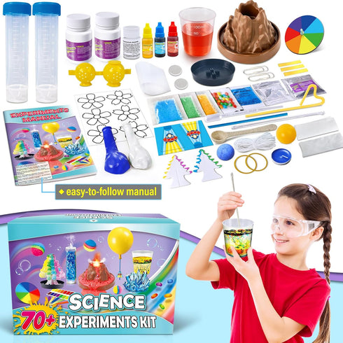 70+ Set, UNGLINGA Experiments Science Kit for Kids, Chemistry Educational Toys Gifts Idea for Boys and Girls Birthday
