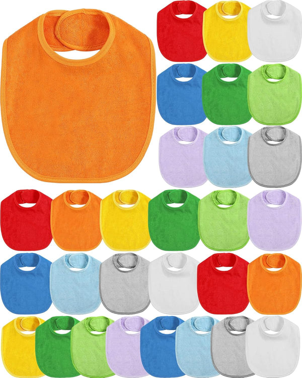JaGely 30 Pack Baby Muslin Bandana Bibs Multicolor Solid Unisex Waterproof Feeder