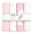 BaeBae Goods 4 Pack Premium Baby Changing Pad Covers Girl Pure Cotton Machine Washable Pink and White Changing Table