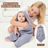 Ease Cubs 3-Pack 100% Slate,32" 32") Muslin Hooded Baby Towels, Cotton, Ultra-Soft & Absorbent Baby Bath Towels