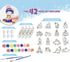 Window Art Kit for Kids - Stained Glass Kits Includes 16 Suncatchers, 16 Ball Keychains, 2 Paint Brushes