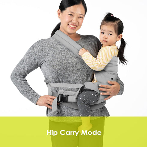 3in1 100% Baby Trend Caleo Newborn Carrier, Snuggle Grey Cotton, Machine Washable, Lumbar Support & Builtin Sun Hood