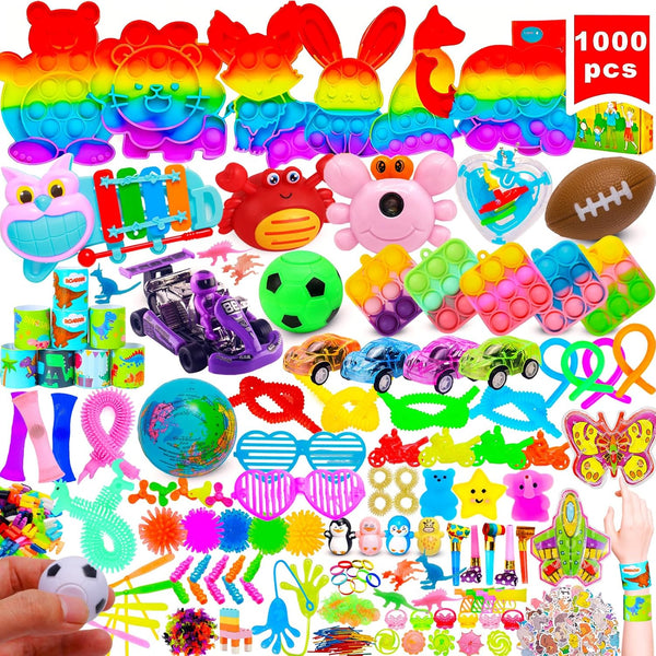 ZEAYOU 1000 Pcs Kids Party Favors Stocking Stuffers Gifts,Fidgets Toys Pack,Bulk Toys for