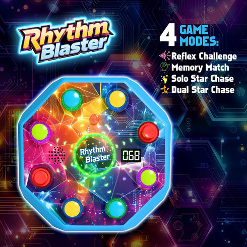 2 4 6 7 8 9 10 11 Electronic Table Reflex Game for Solo & Players, Light-Up Memory & Reaction Toy with Game Modes
