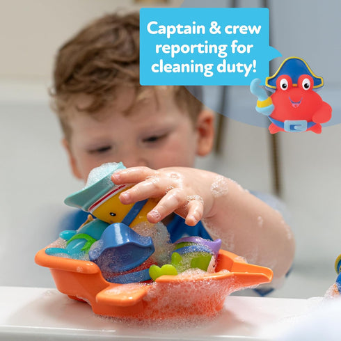 Nuby Pirate Pals Bath Toy Set, Interactive Bath Time Toys for 18+ Months