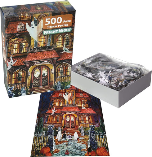 Halloween Fright Night 500 Pieces Jigsaw Puzzle for Adults - Halloween Decoration for Family Party