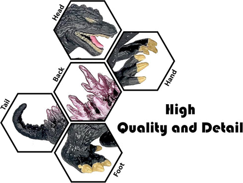 TwCare Set of 4 Godzilla Toys, Movable Joint Action Figures King of The Monsters Pack for Kids Birthday Cake Toppers