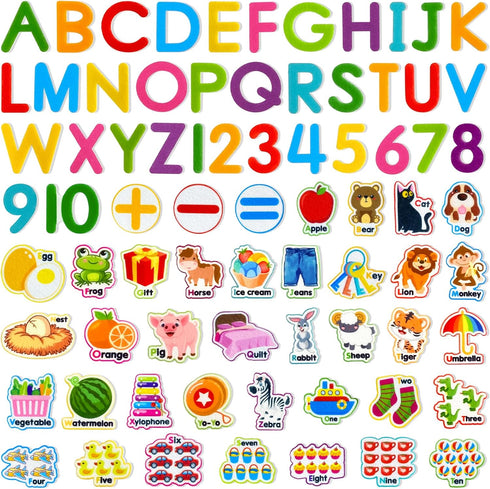 Felt Learning Letters and Numbers, 75 Felt Board Pieces for Alphabet ABC Learning for Toddlers, Kindergarten