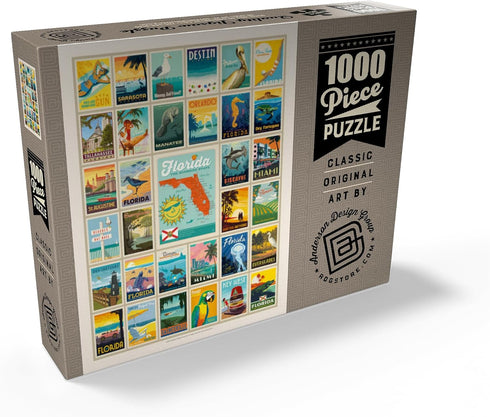 1000 MyPuzzle Florida: Multi-Image Print, Vintage Poster - Premium Piece Jigsaw Puzzle for Adults