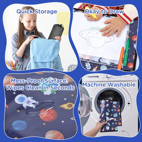DREAMANIA Airplane Kids Travel Tray for Toddler Car Seat - Toddler Tray for Plane or Train - Travel Essential