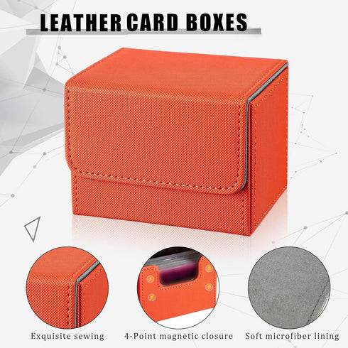 6 Pack 100+ 100 Yookeer Leather Deck Cases Card Deck Game Box Magnetic Playing Card Storage Box for Plus Cards