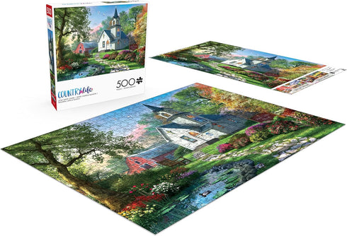 Buffalo Games - Dominic Davison - 500 Piece Jigsaw Puzzle for Adults - Little White Chapel - Finished Size 21.25 x 15.00