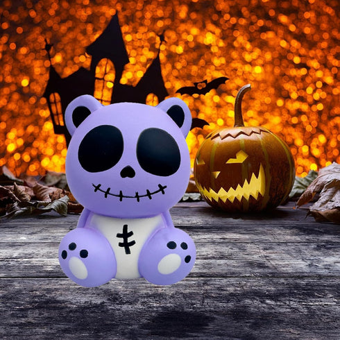 Horror Voodoo Bear Squishies Toy, Cute Dolls, Stress Relief, Soft Squeeze Toys for Kids, Halloween, Christmas, Purple