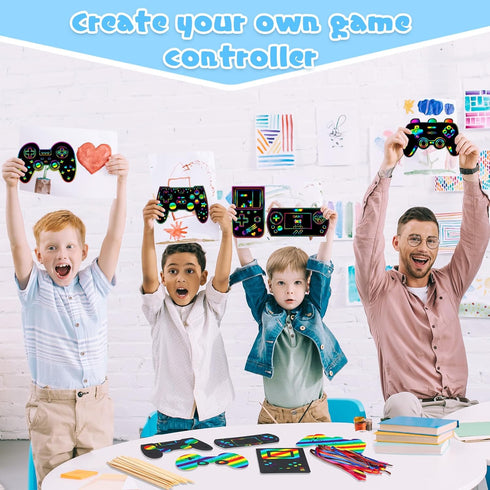 60 Pieces Video Game Scratch Cards, Funny Gamer Party Favors, Scratch Crafts for Birthday Goodie Bag and DIY Activities